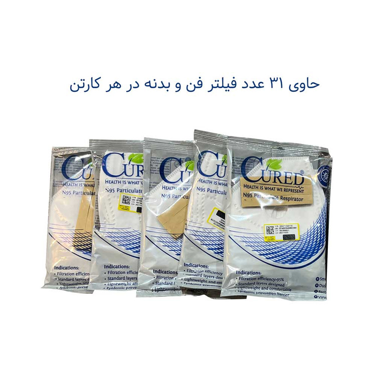 ماسک هوشمند فن دار N95 - کیورد (همراه با 31 فیلتر)